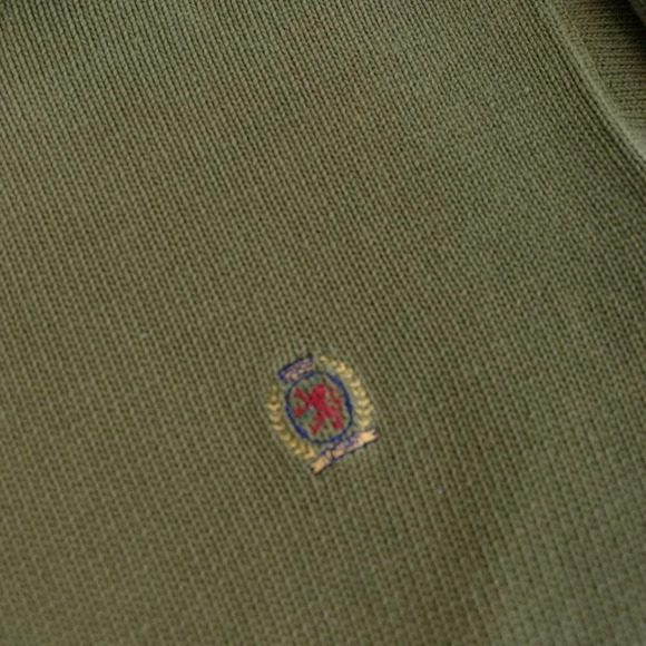 Vintage Y2K Tommy Hilfiger Olive Green  Crewneck Knit Sweater Size Medium - Picture 5 of 13
